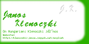 janos klenoczki business card